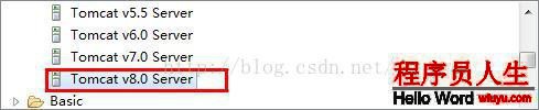 選擇Tomcat Server版本