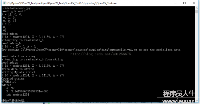 OpenCV3.0 Examples學習筆記（8）-filestorage.cpp