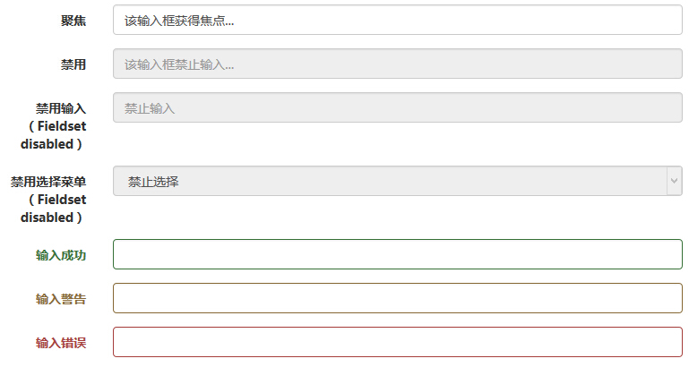 表單控件狀態