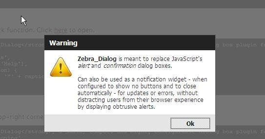Zebra_Dialog 1.1.1 jquery遮罩Dialog彈出窗插件